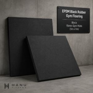 EPDM Black Rubber Gym Flooring Black - 15mm Gym Mats (1m x 1m)