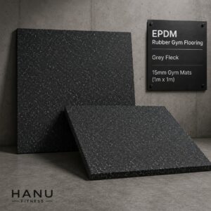 EPDM Rubber Gym Flooring Grey Fleck - 15mm Gym Mats (1m x 1m)