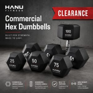 CLEARANCE - Commercial Hex Dumbbells